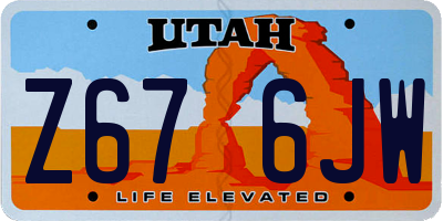 UT license plate Z676JW