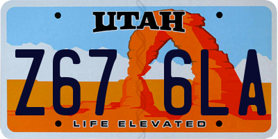 UT license plate Z676LA