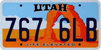 UT license plate Z676LB