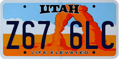 UT license plate Z676LC