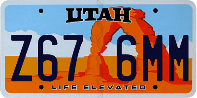 UT license plate Z676MM