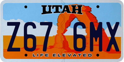 UT license plate Z676MX