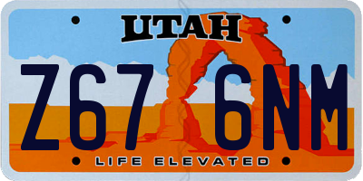 UT license plate Z676NM