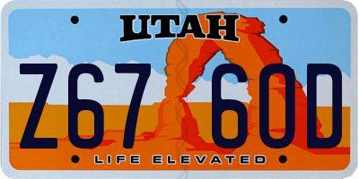 UT license plate Z676OD