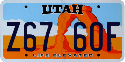 UT license plate Z676OF