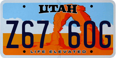 UT license plate Z676OG