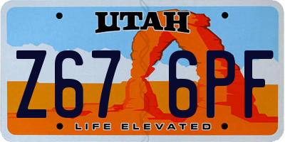 UT license plate Z676PF