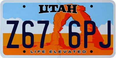 UT license plate Z676PJ