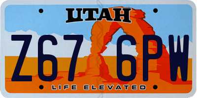 UT license plate Z676PW