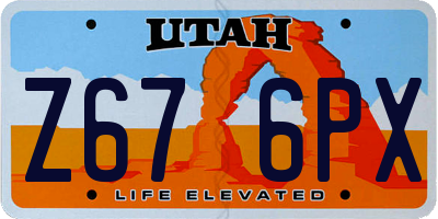 UT license plate Z676PX