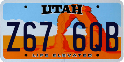 UT license plate Z676QB