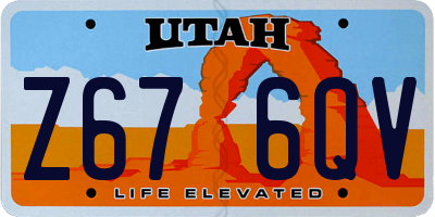 UT license plate Z676QV