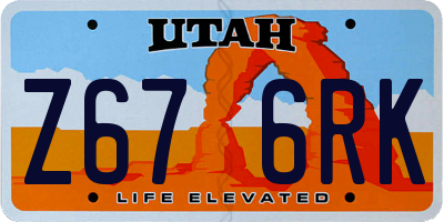 UT license plate Z676RK