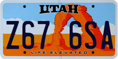 UT license plate Z676SA
