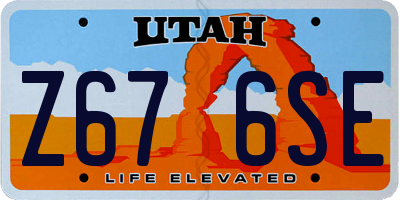 UT license plate Z676SE