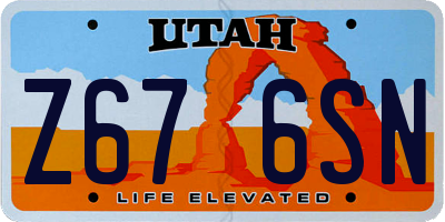 UT license plate Z676SN