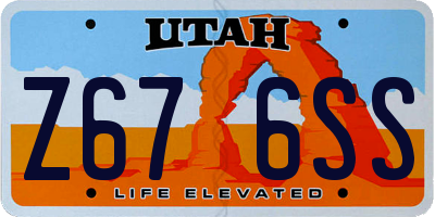 UT license plate Z676SS