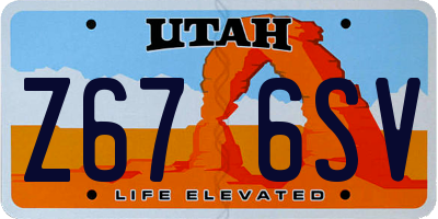 UT license plate Z676SV