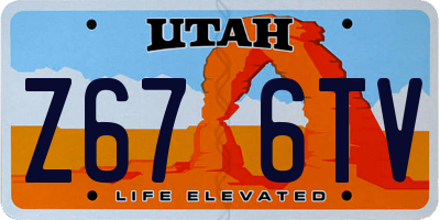 UT license plate Z676TV