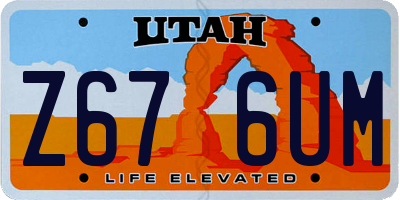 UT license plate Z676UM