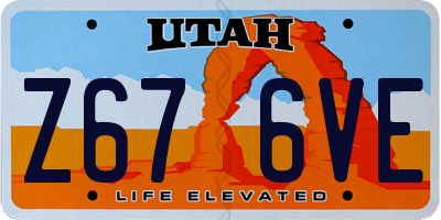 UT license plate Z676VE