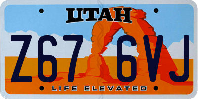 UT license plate Z676VJ
