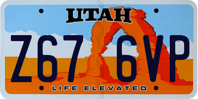 UT license plate Z676VP