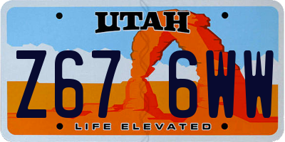 UT license plate Z676WW