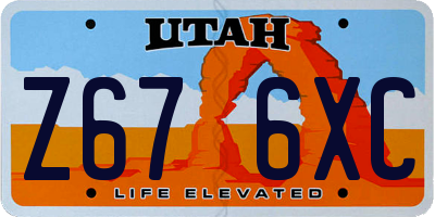 UT license plate Z676XC