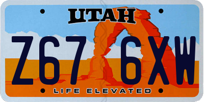 UT license plate Z676XW