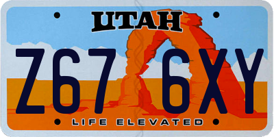 UT license plate Z676XY