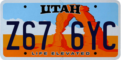 UT license plate Z676YC