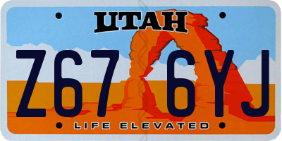 UT license plate Z676YJ
