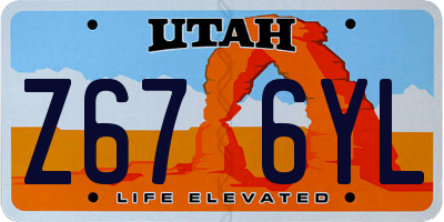 UT license plate Z676YL