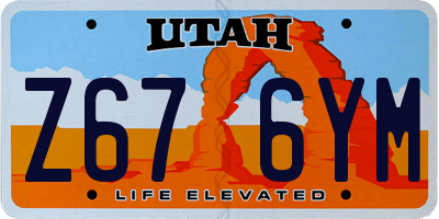 UT license plate Z676YM