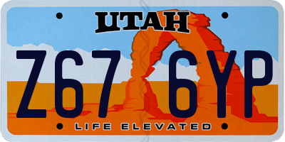UT license plate Z676YP