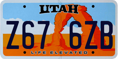 UT license plate Z676ZB