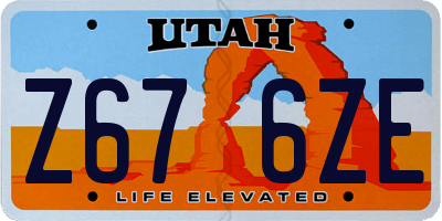 UT license plate Z676ZE