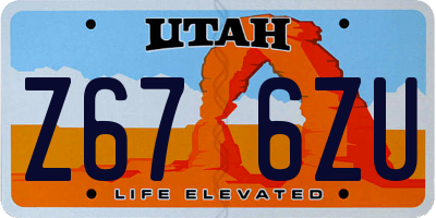 UT license plate Z676ZU