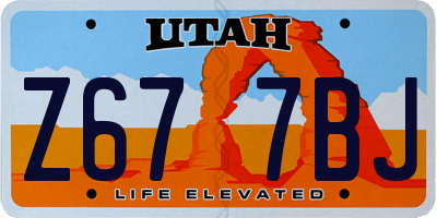 UT license plate Z677BJ