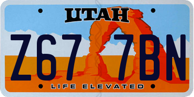UT license plate Z677BN