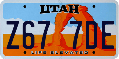 UT license plate Z677DE