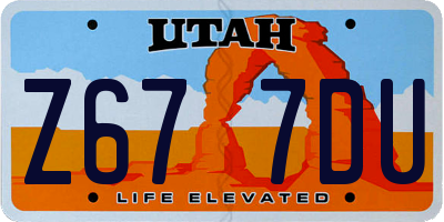 UT license plate Z677DU