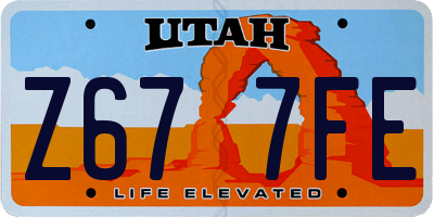 UT license plate Z677FE