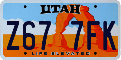 UT license plate Z677FK