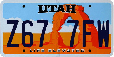 UT license plate Z677FW