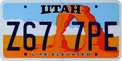 UT license plate Z677PE