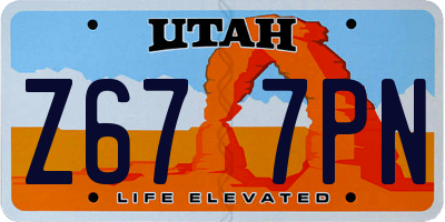 UT license plate Z677PN