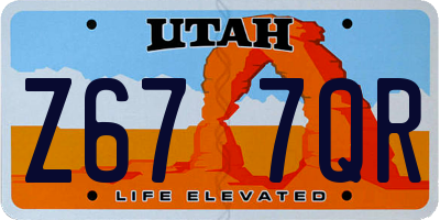 UT license plate Z677QR