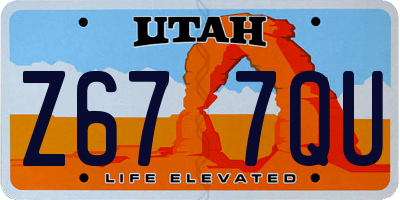 UT license plate Z677QU